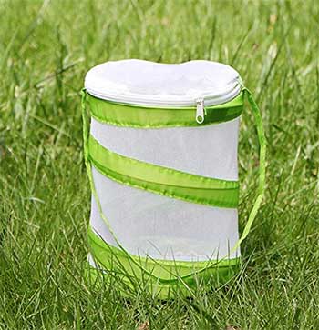 18x18cm, White KMSUNME Insects Habitat with Caterpillars Insect Mesh Cage Pop Up Light Transmission Incubator Foldable Butterfly Growing Kit 